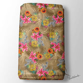 Abstract Vintage 3D Floral Digital Printed Fabric For Boutique